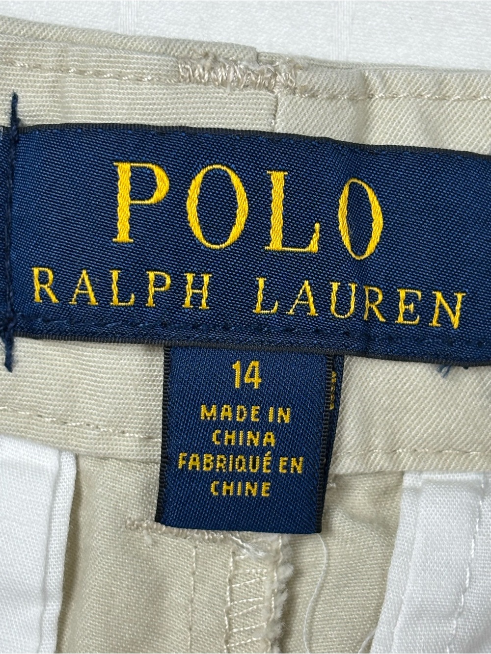 Polo by Ralph Lauren boys 14 Beige Flat-Front Chino Shorts - Picture 5 of 10